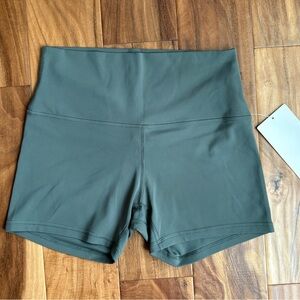 NWT Lululemon Athletica High Waist Dark Forest Green Align Shorts 4” Size 8